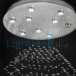 9 Light Modern Classic Downlight Electroplated Chandelier Crystal Rain Drop Light