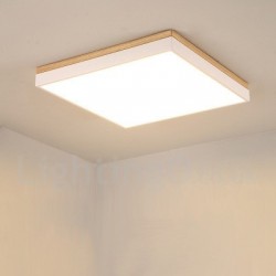 Simple and Modern Square Ultra-thin Solid Wood LED Ceiling Lamp