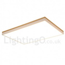 Nordic Rectangular Ultra-thin Solid Wood LED Ceiling Lamp