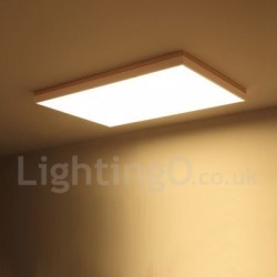 Nordic Rectangular Ultra-thin Solid Wood LED Ceiling Lamp