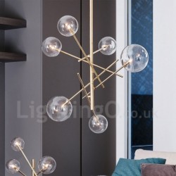 6 Lights Nordic Lamp Chandelier Simple Creative Retro Iron Glass Ball Magic Bean Chandelier