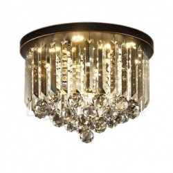 Retro Round Grey Crystal Ceiling Lights for