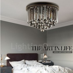 Retro Round Grey Crystal Ceiling Lights for