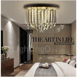 Retro Round Grey Crystal Ceiling Lights for