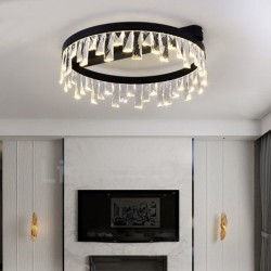 Modern Minimalist Creative Circular Ceiling Crystal Light Room