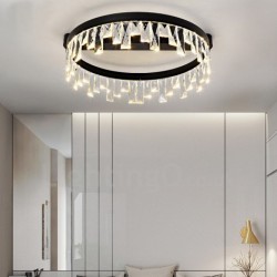 Modern Minimalist Creative Circular Ceiling Crystal Light Room