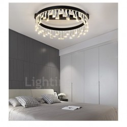 Modern Minimalist Creative Circular Ceiling Crystal Light Room