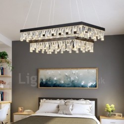 Nordic Crystal Pendant Lights Rectangular Atmosphere LED Pendant Lights Hall Postmodern Lighting