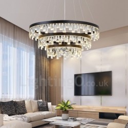 Modern Circle Design Crystal Pendant Lights