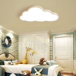 Ultra-Thin Kids Room Clouds Dimmable LED Modern Contemporary Nordic Style Flush Mount Ceiling Lights with Acrylic Shade for with Remote Control - Also Can Be Used As Wall Light
