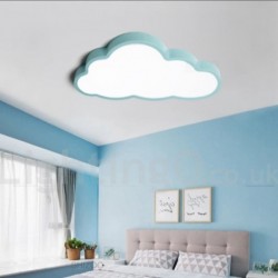 Ultra-Thin Kids Room Clouds Dimmable LED Modern Contemporary Nordic Style Flush Mount Ceiling Lights with Acrylic Shade for with Remote Control - Also Can Be Used As Wall Light