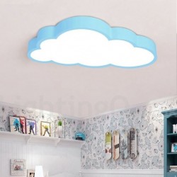 Ultra-Thin Kids Room Clouds Dimmable LED Modern Contemporary Nordic Style Flush Mount Ceiling Lights with Acrylic Shade for with Remote Control - Also Can Be Used As Wall Light