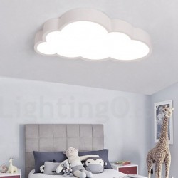 Ultra-Thin Kids Room Clouds Dimmable LED Modern Contemporary Nordic Style Flush Mount Ceiling Lights with Acrylic Shade for with Remote Control - Also Can Be Used As Wall Light