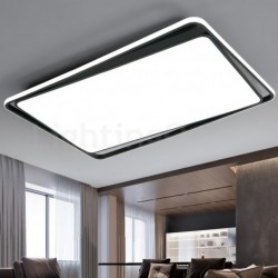 Modern Fashion Black White Rectangle Flush Mount Ceiling lamp Room