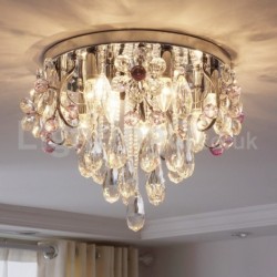 Luxury Round Crystal Flush Mount Ceiling Lights