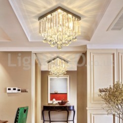 Modern Square Crystal Flush Mount Ceiling Lights