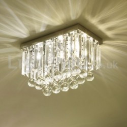 Contemporary Square Crystal Flush Mount Ceiling Lights