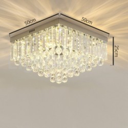 Contemporary 16 Inch / 20 Inch Square Crystal Flush Mount Ceiling Lights