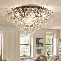 Contemporary 12 Inch / 22 Inch Round Crystal Flush Mount Ceiling Lights