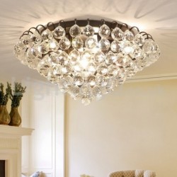 Contemporary 12 Inch / 22 Inch Round Crystal Flush Mount Ceiling Lights