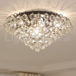 Contemporary 12 Inch / 22 Inch Round Crystal Flush Mount Ceiling Lights