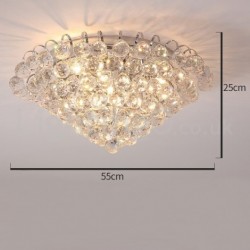 Contemporary 12 Inch / 22 Inch Round Crystal Flush Mount Ceiling Lights