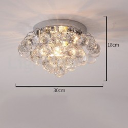 Contemporary 12 Inch / 22 Inch Round Crystal Flush Mount Ceiling Lights