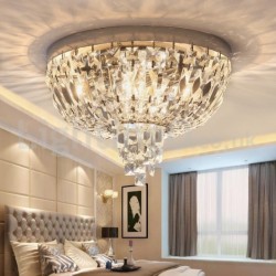 Contemporary Exquisite Round Flush Mount Crystal Ceiling Lights