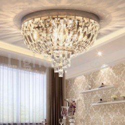 Contemporary Exquisite Round Flush Mount Crystal Ceiling Lights