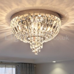 Contemporary Exquisite Round Flush Mount Crystal Ceiling Lights