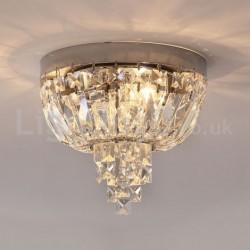 Contemporary Exquisite Round Flush Mount Crystal Ceiling Lights