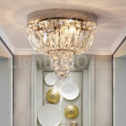 Contemporary Exquisite Round Flush Mount Crystal Ceiling Lights