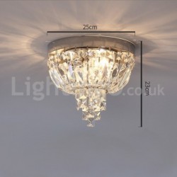 Contemporary Exquisite Round Flush Mount Crystal Ceiling Lights