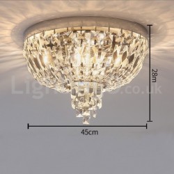 Contemporary Exquisite Round Flush Mount Crystal Ceiling Lights