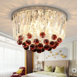 Contemporary Round Flush Mount Crystal Ceiling LightsChildren's Room