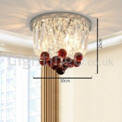 Contemporary Round Flush Mount Crystal Ceiling LightsChildren's Room