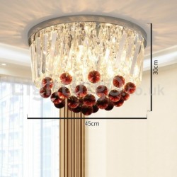 Contemporary Round Flush Mount Crystal Ceiling LightsChildren's Room