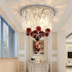 Contemporary Round Flush Mount Crystal Ceiling LightsChildren's Room