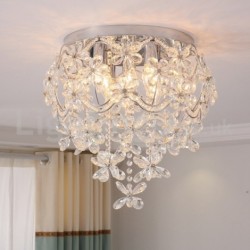 Modern Fashion 19 Inch Round Flush Mount Crystal Ceiling Light