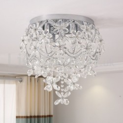 Modern Fashion 19 Inch Round Flush Mount Crystal Ceiling Light