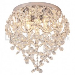 Modern Fashion 19 Inch Round Flush Mount Crystal Ceiling Light