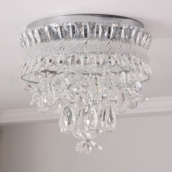 Cheap Modern 16 Inch Round Flush Mount Crystal Ceiling Lights