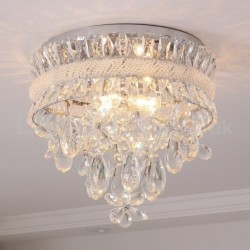 Cheap Modern 16 Inch Round Flush Mount Crystal Ceiling Lights