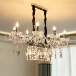 Contemporary Creative Candle Crystal Chandelier Storeroom Coffee