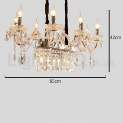 Contemporary Creative Candle Crystal Chandelier Storeroom Coffee