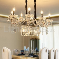 Contemporary Creative Candle Crystal Chandelier Storeroom Coffee