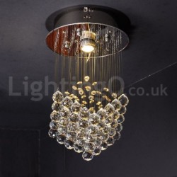 1 Light Modern LED K9 Crystal Ceiling Pendant Light Indoor Chandeliers Home Hanging Down Lightings Fixtures