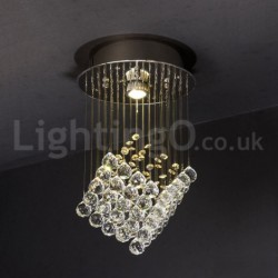 1 Light Modern LED K9 Crystal Ceiling Pendant Light Indoor Chandeliers Home Hanging Down Lightings Fixtures