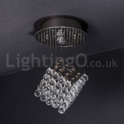 1 Light Modern LED K9 Crystal Ceiling Pendant Light Indoor Chandeliers Home Hanging Down Lightings Fixtures