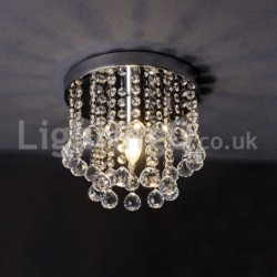 Modern Round LED Crystal Chandelier Porch Aisle Flush Mount Light